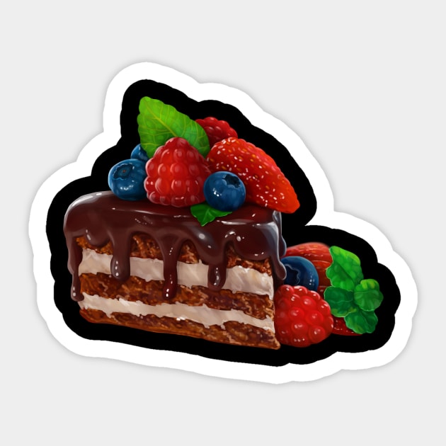 Sweet cake in chocolate icing Sticker by Magical Forest